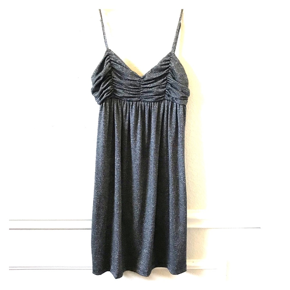 Zinc Shimmering Gray Spaghetti Straps Dress Size L